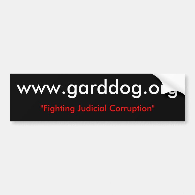 www.garddog.org "slåss juridisk korruption ", bildekal (Framsidan)