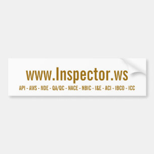 www.Inspector.ws, API - AWS - NDE - QA/QC - NAC... Bildekal