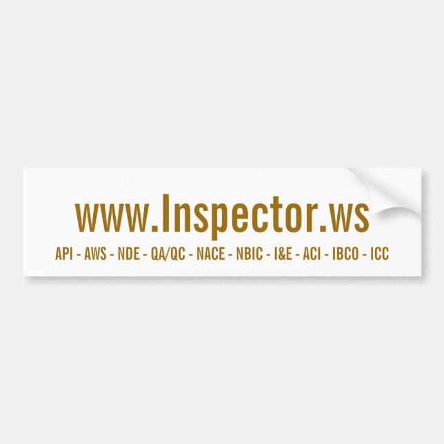www.Inspector.ws API - AWS - NDE - QA/QC - NAC… Bildekal (Framsidan)