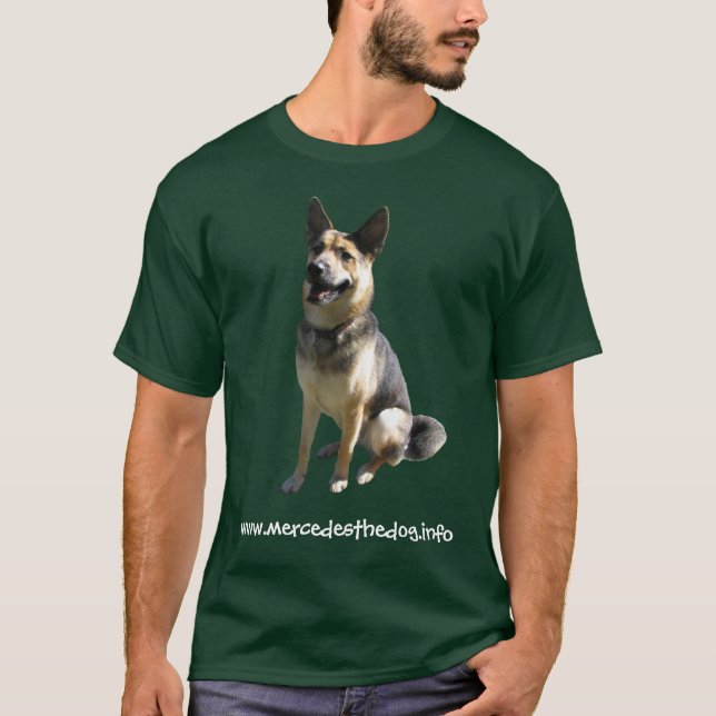 www.mercedesthedog.info grön t-skjorta tee shirt (Framsida)