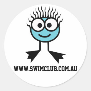 www.swimclub.com.au - BlueCharacter Stickers Runt Klistermärke