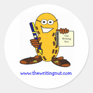 www.thewritingnut.com runt klistermärke