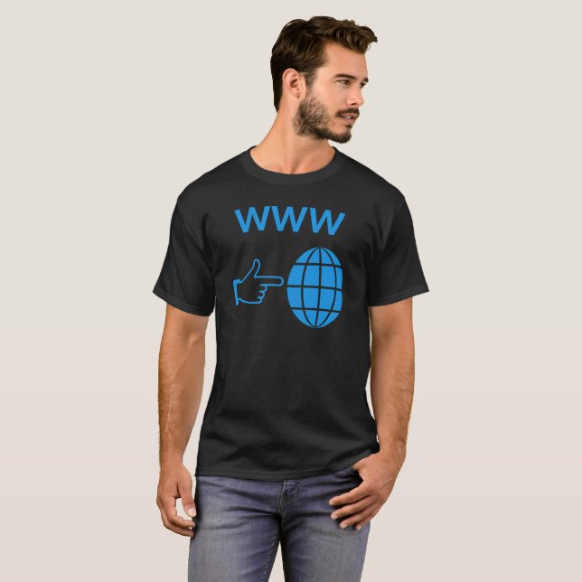 WWW World Wide Web-glob ikon med handpekare T Shirt (Hel framsida)