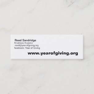 www.yearofgiving.org vass, reed@yearofgiving.o.. mini visitkort