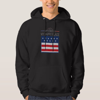 WY Wyoming Mitt Glada Ställe USA Delstater Flagga Hoodie