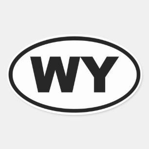WY Wyoming Ovalt Klistermärke