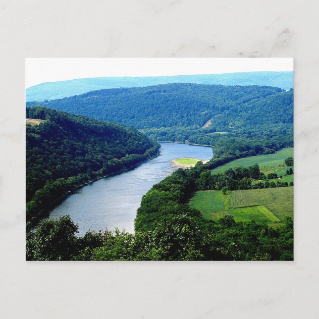 Wyalusing Pa Endless Mountain River Photo Postcard Vykort (Framsida)