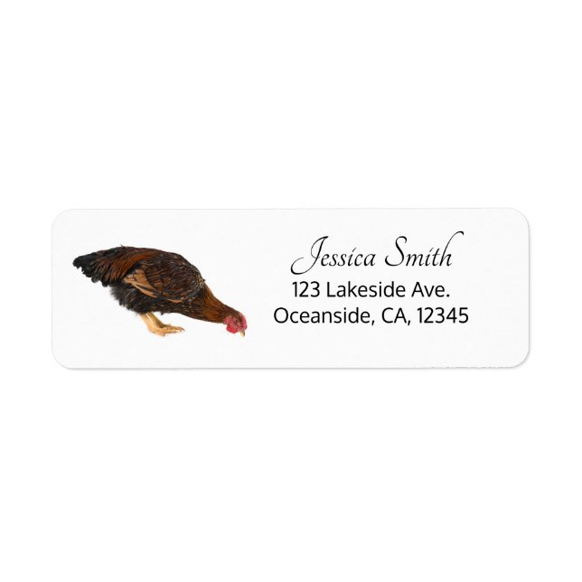 Wyandotte Chicken Returadress Returadress Etikett (Framsidan)