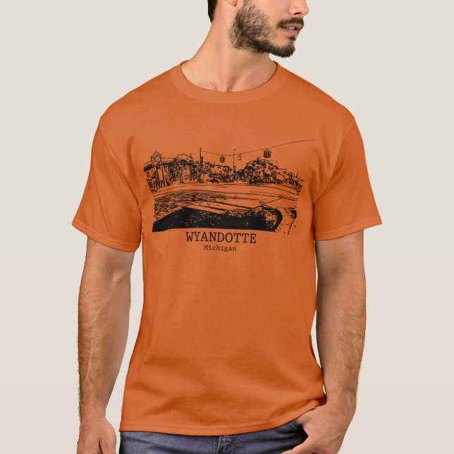 Wyandotte Michigan tjej retro T Shirt (Framsida)