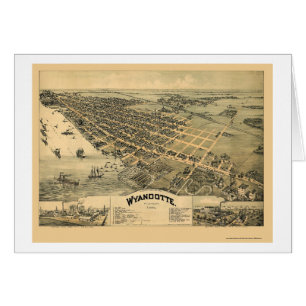 Wyandotte panorama- karta för MI - 1896 Hälsningskort
