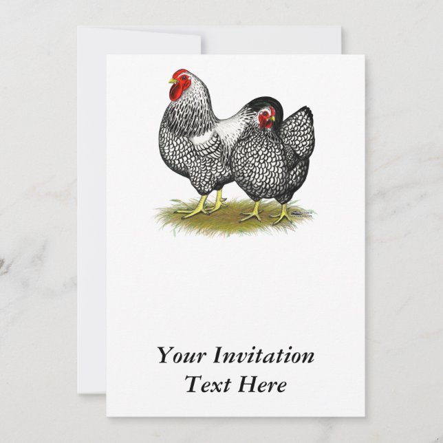 Wyandotte: Silver Pair Inbjudningar (Framsida)