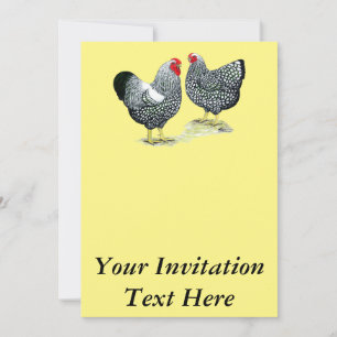 Wyandottes Silver-laced Pair Inbjudningar