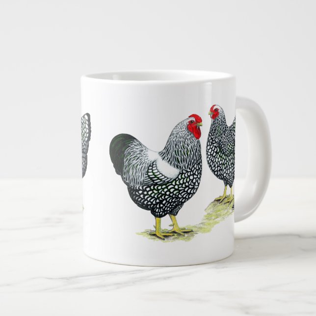 Wyandottes Silver-laced Pair Jumbo Mugg (Framsida höger)