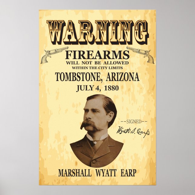 Wyatt Earp Coola Fab Gravsten Poster (Framsidan)