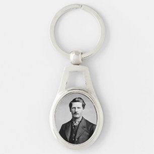 Wyatt Earp: Lawman, Gunfighter, Saloon Keeper Ovalt Silverfärgad Nyckelring