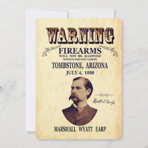 Wyatt Earp Marshall Inbjudningar