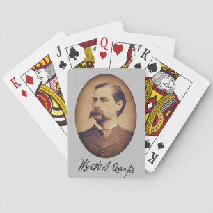 Wyatt Earp Porträtt och Namnteckning Casinokort