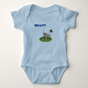 Wyatt Namn Med Fox Terrier, Baby Bodysuit T Shirt