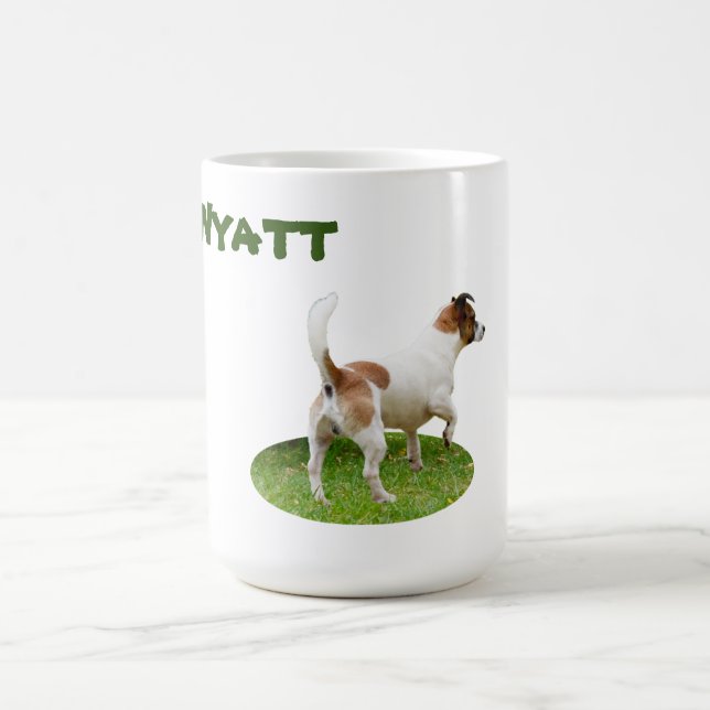 Wyatt Namn with Fox Terrier, kaffe Mugg (Center)