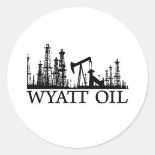 Wyatt olje-/svart logotyp runt klistermärke