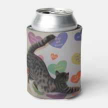 Wyatt's Kärlek Hearts - Cat/Kitten Can Cooler