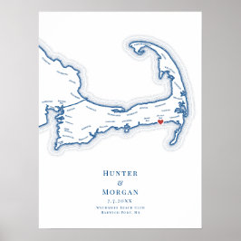 Wychmere Beach Club Bröllopsgästbok Poster