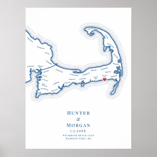 Wychmere Beach Club Bröllopsgästbok Poster