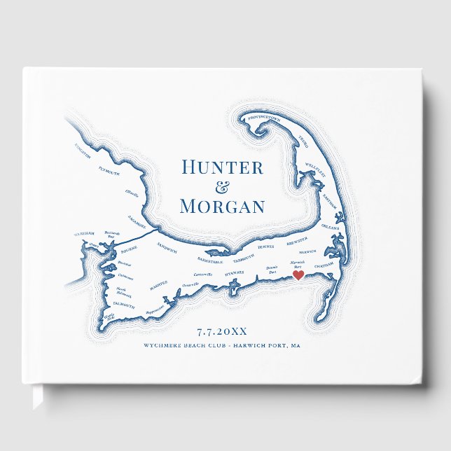 Wychmere Beach Club Cape Cod Bröllop Gästböcker (Framsida)