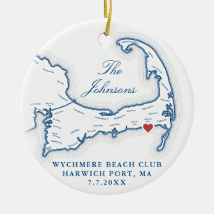 Wychmere Beach Klubb Bröllop Photo Första jul Julgransprydnad Keramik