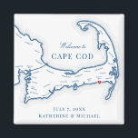 Wychmere Beach Klubb Destination Wedding Favor Magnet<br><div class="desc">Snabb och enkel beställning! De här Kap Cod karta-magneterna gör att underbara Wychmere Beach-Klubbens bröllopsfavoriter i din Harwich Port Cape Cod-destinationsäcksäck för bröllop. Flytta hjärtat genom att klicka på "Redigera med design verktyg" under "Anpassa". Perfekt för alla underbara bröllop-platser på Kap, inklusive Klubben vid New Seabury, Popponesset Inn, Wychmere Beach...</div>