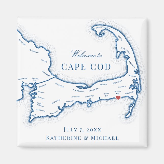 Wychmere Beach Klubb Destination Wedding Favor Magnet (Framsidan)