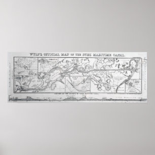 Wylds Officiell Karta vid Suez Maritime Canal Poster