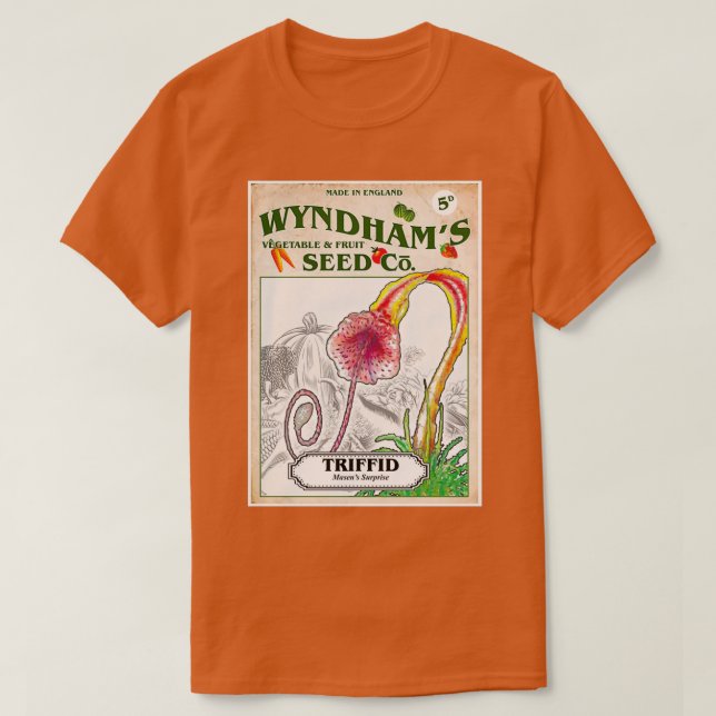 Wyndhams Triffid Seeds Inspired by The Day of the  T Shirt (Design framsida)