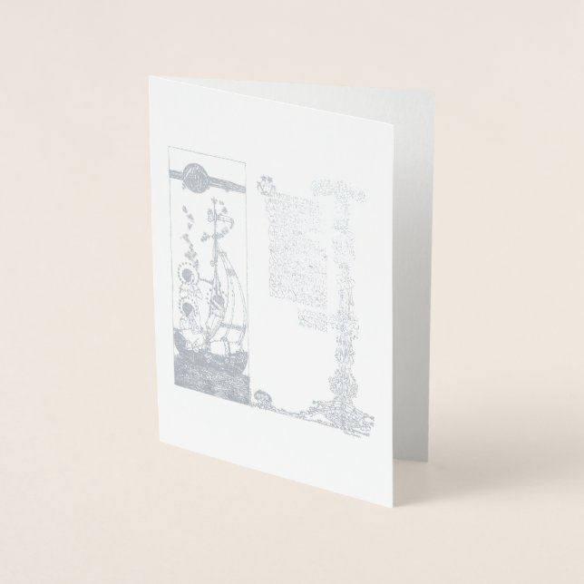 Wynken Blynken & Nod av Jessie Marion Kung Folierat Kort (Framsida)