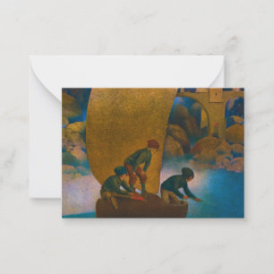 Wynken, Blynken och Nod, 1905 av Maxfield Parrish Anteckningskort