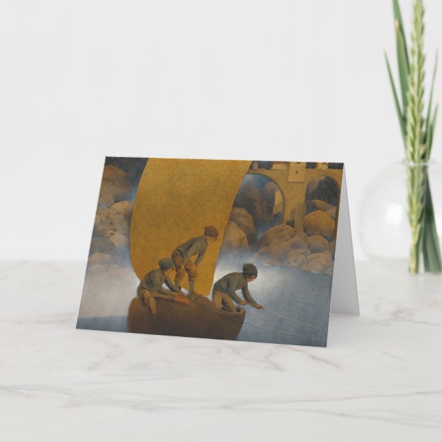 Wynken Blynken och Nod av Maxfield Parrish 1902 Kort (Framsida)