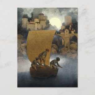 Wynken, Blynken och Nod av Maxfield Parrish 1902 Vykort