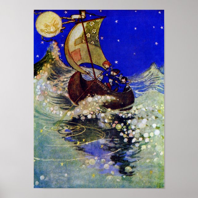 Wynken Blynken och Nod Pogany Fine Art Poster (Framsidan)