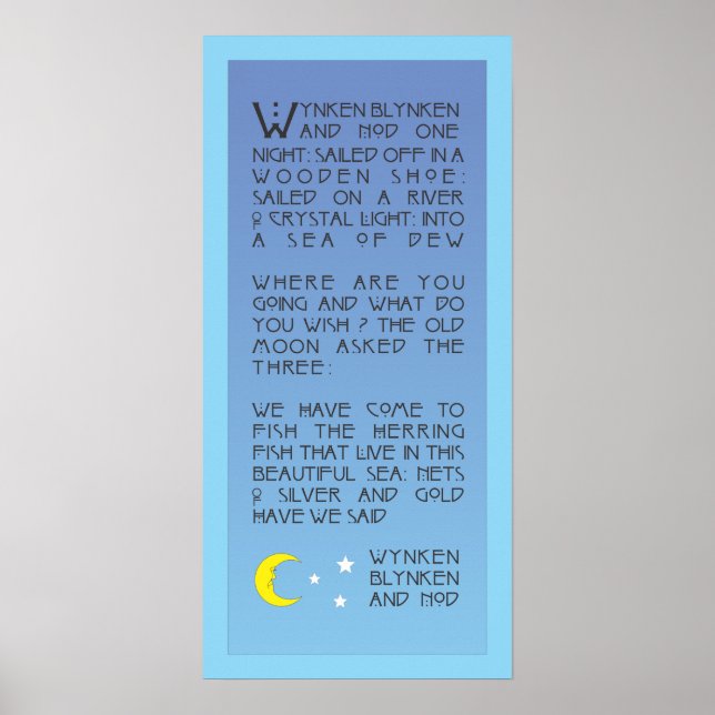 Wynken, Blynken och Nod Poster (Framsidan)