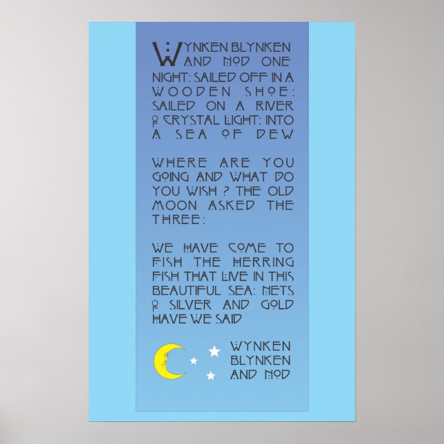 Wynken, Blynken och Nod Poster (Framsidan)
