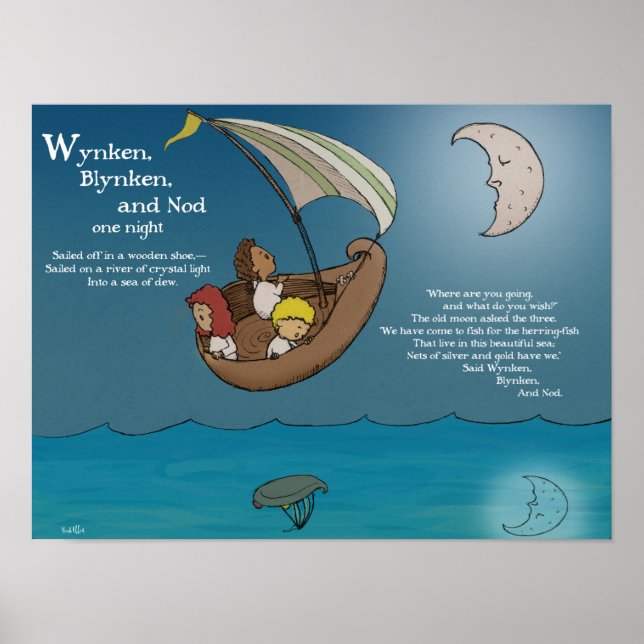 Wynken, Blynken och Nod Poster (Framsidan)