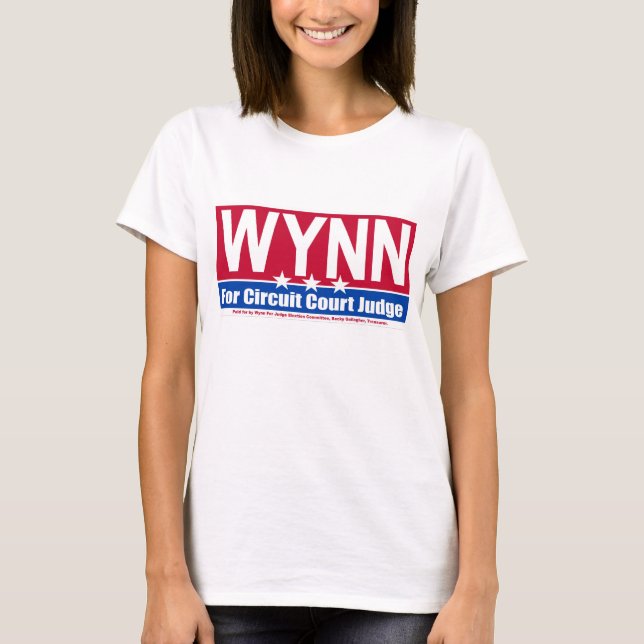 Wynn för skjorta för domarekampanjservice t-shirt (Framsida)