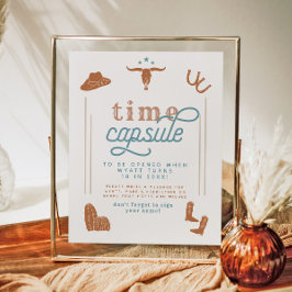 WYNONA Burnt Orange Blue Cowboy Time Capsule Poster