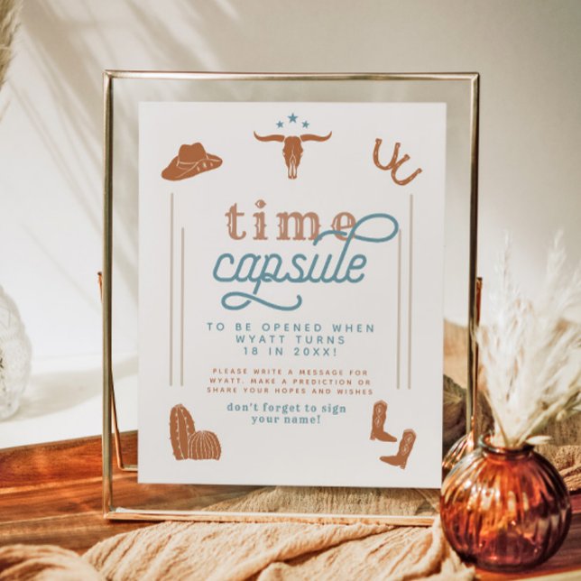 WYNONA Burnt Orange Blue Cowboy Time Capsule Poster (Skapare uppladdad)