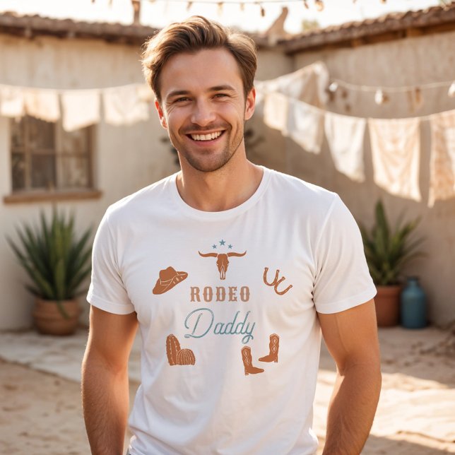 WYNONA Orange & Teal Cowgirl Rodeo Pappa T Shirt (Skapare uppladdad)