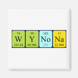Wynona Periodisk bord namn magnet