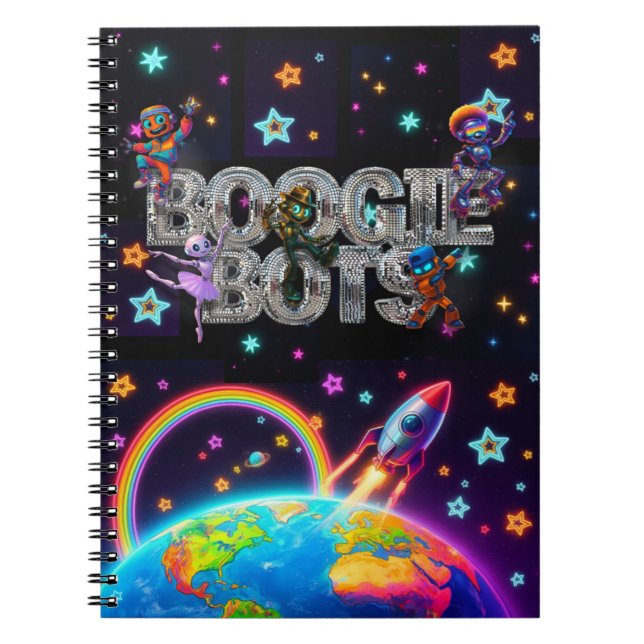 WYNOT Varumärkeshop: Boogie Bots Anteckningsbok (Framsidan)
