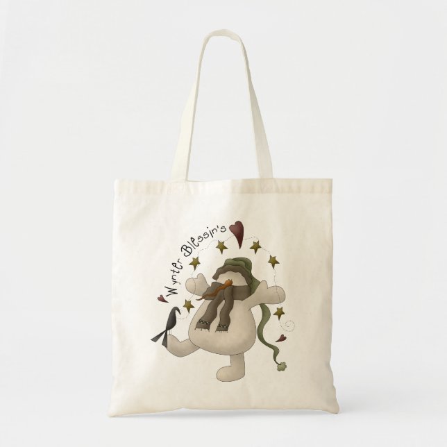 Wynter Blessin's Snögubbe Tote Bag Tygkasse (Framsidan)