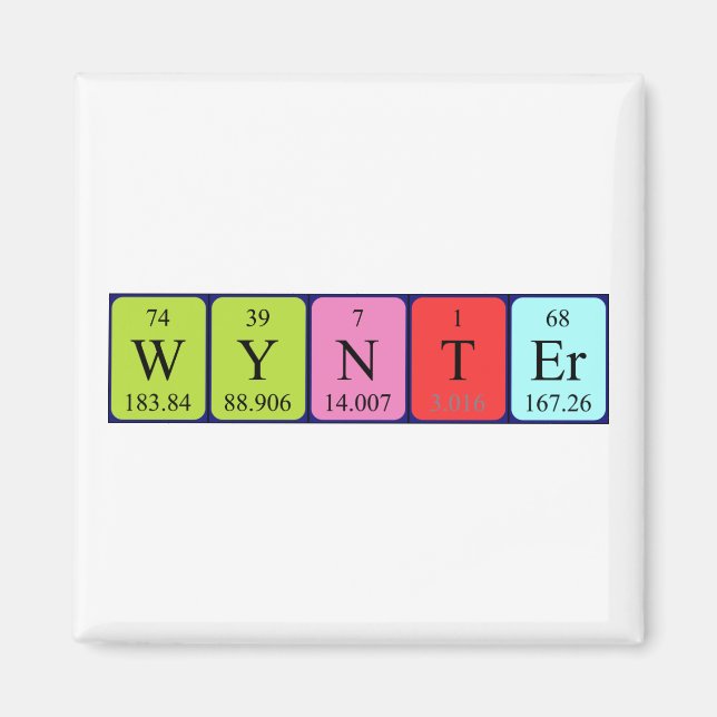 Wynter Periodisk magnet bord namn (Framsidan)