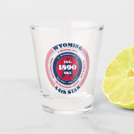 Wyoming 44th Star Patriotic Shot glass